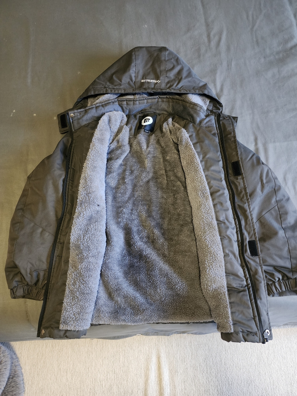 Fleece-Lined Waterproof Jacket w/Detachable Hood